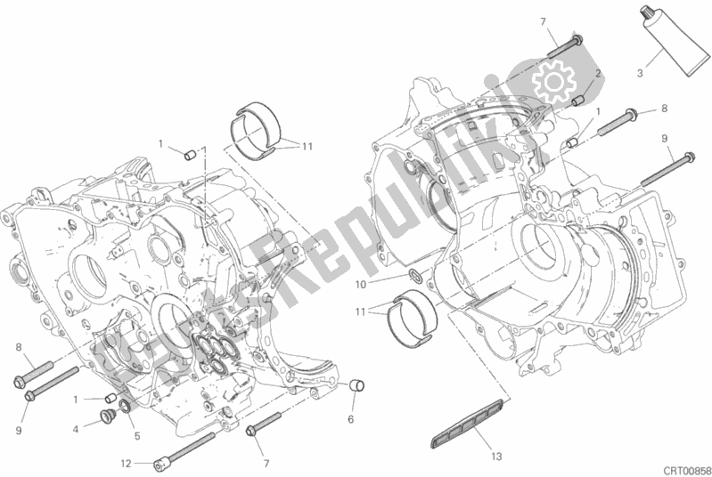 All parts for the 09b - Half-crankcases Pair of the Ducati Superbike Panigale V2 USA 955 2020